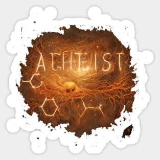 Atheist written in space Sticker